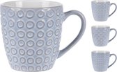 Siaki, Senseo mok, kop, beker met grijs blauwe patronen, 180 ml, 6 stuks