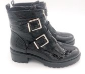 WELOVESHOES® Biker boots met Hak - Imitatieleer - Zwart - Maat 37