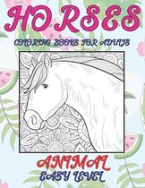 Animal Coloring Books for Adults Easy Level - Horses