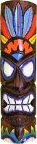 Masque Tiki Indien - Décoration en bois - Tiki - Masque Tiki - Décoration - 50 cm - Masque - Mancave - Décoration bar - Peint à la main - Décoration Hawaï - Cave & Garden