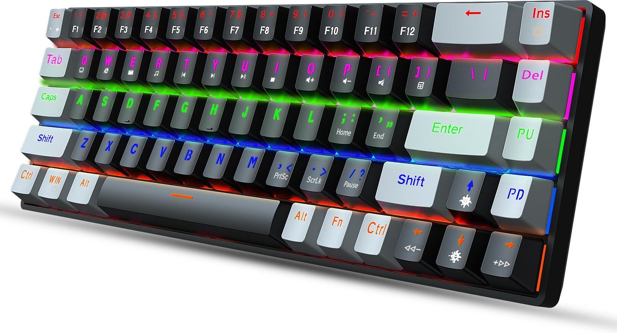 HXSJ V800 - RGB mechanisch gaming toetsenbord - QWERTY - 68 Keys - Blue Switch