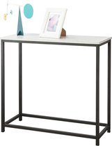 Luxury Buy® consoletafel met metalen frame, marmerlook, voor woonkamer, slaapkamer,hal, zwart, wit