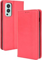 Coverup Vintage Book Case - OnePlus Nord 2 Hoesje - Rood