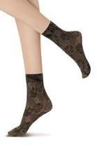 Oroblu Floral Lace 40 Sok - One Size - Zwart