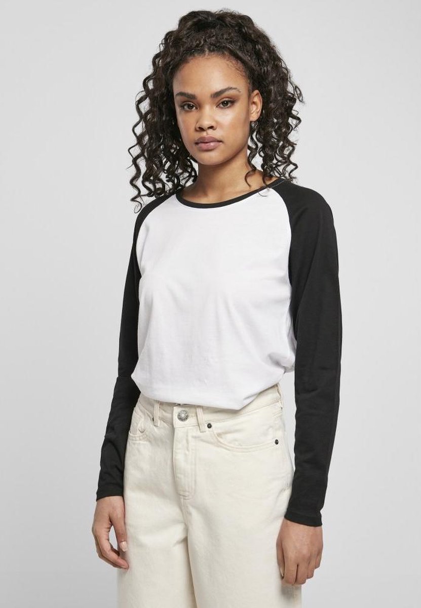 Urban Classics Contrast Raglan Longsleeve top 2XL Wit