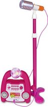 podiummicrofoon Boom Box meisjes 90 cm roze