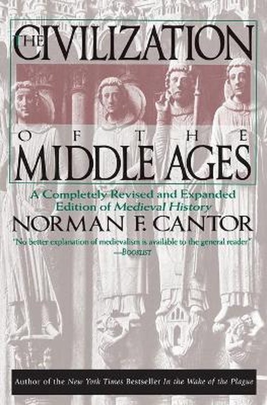 Livre 'The Civilization of the Middle Ages' avec une image de statues.