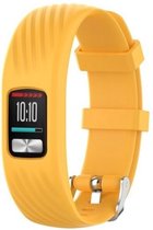 Siliconen Smartwatch bandje - Geschikt voor Garmin Vivofit 4 siliconen bandje - geel - Strap-it Horlogeband / Polsband / Armband - Maat: Maat L