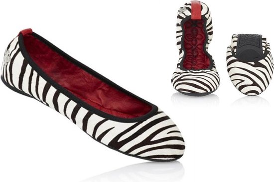 Butterfly Twists – ballerina schoenen dames – Leah White Zebra – maat 36 - ballerina schoenen meisjes - Moederdag - Cadeau