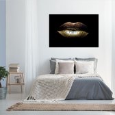 Gold Lips Plexiglas schilderij 150 x 100