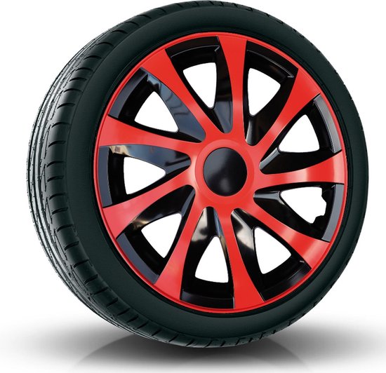 Wieldoppen MAXIM-B 13 inch zwart/chroom ring. Set a 4 stuks in doos (a.u.b. tekst lezen