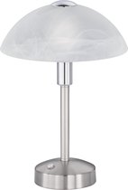 LED Tafellamp - Torna Dontra - 4W - Warm Wit 3000K - Rond - Mat Nikkel - Aluminium