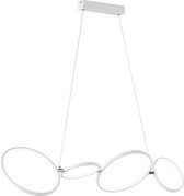 LED Hanglamp - Torna Rondy - 37W - Warm Wit 3000K - Dimbaar - Rechthoek - Mat Wit - Aluminium