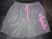 Australian beachshort grijs roze maat S