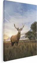 Artaza - Peinture sur toile - Cerf dans le paysage - 30 x 40 - Klein - Photo sur toile - Impression sur toile