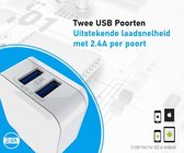 PowerPort 24W Thuislader Oplader Stekker Adapter met 2 USB Poorten - Geschikt voor Lenovo K4 / K8 / Lenovo Tab E10/E7/E8/E9/M8/M9/M10/Yoga/P11/Pro/Plus/Tablet/Zuk/Tab