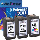 Set van 3x gerecyclede inkt cartridges voor Canon PG-560 CL-561 XXL