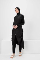 Hasema - Dames Hijab Badpak Sine  Model- Kleur Zwart - Zwemset Met Legging + Zwemkap En Zwempak Maat XXL