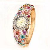 WiseGoods WS1675 - Luxe Dames Horloge Met Kristallen - Fashion - Cadeau Voor Vrouw - Vrouwenhorloge - Design - Multicolor