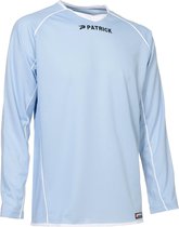Patrick Girona105 Voetbalshirt Lange Mouw Heren - Lichtblauw / Wit | Maat: M