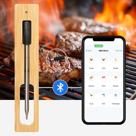 tweede Arresteren Voorafgaan Draadloze Oven Thermometer met Bluetooth en App - Meater - Vleesthermometer  BBQ -... | bol.com