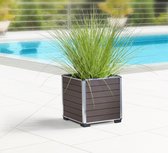 GoodVibes - Plantenbak Houtcomposiet WPC: 33,5 x 33,5 x 35 cm, Bruin