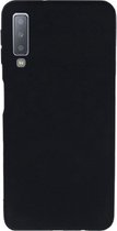 Siliconen back cover - Geschikt voor Samsung Galaxy A7 (2018) - TPU hoesje zwart