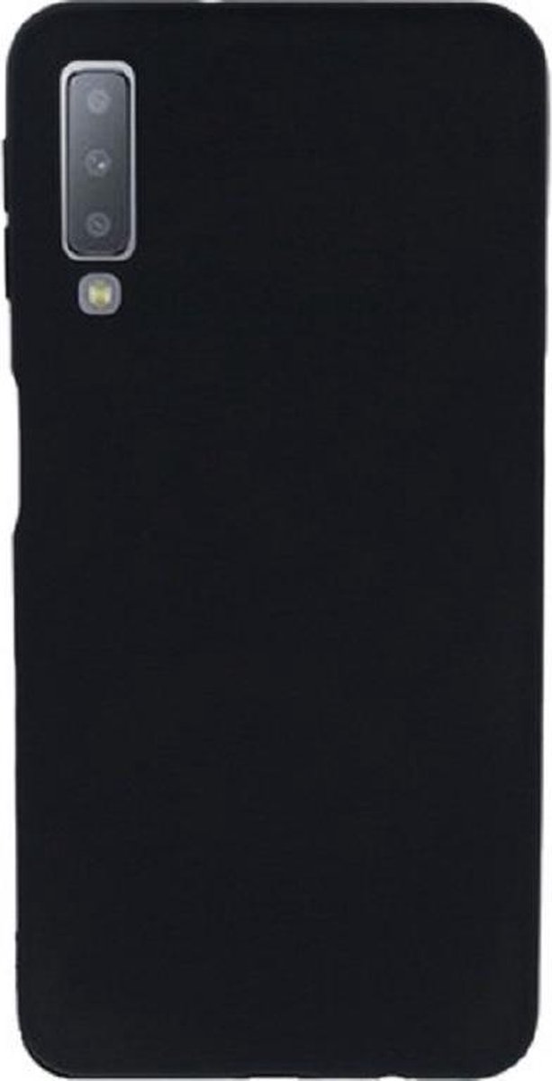 Siliconen back cover - Geschikt voor Samsung Galaxy A7 (2018) - TPU hoesje zwart