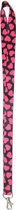 Zwart/Roze Hartjes Keykord - Sleutelkoord - Lanyard - 48 cm