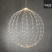 Luca Lighting Kerstverlichting Bal met Klassiek Witte LED Lampjes  - Ø60 cm - Lichtgrijs