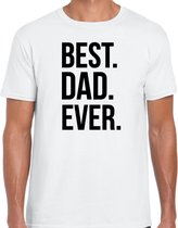 Best dad ever punt - t-shirt wit voor heren - papa kado shirt / vaderdag cadeau M