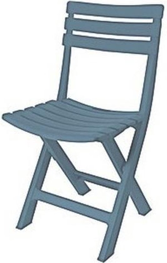 Grijsblauwe kunststof bijzet klapstoel voor camping/tuin of feest - voor  binnen en buiten | bol.com