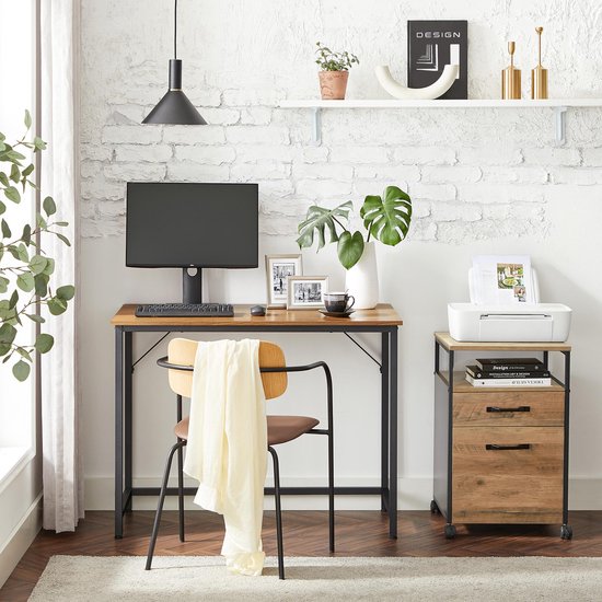 en.casa] Bureau Ragunda met 3 lades computertafel 120x59x75 cm