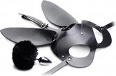 XR Brands Bunny Tail - Anaal Plug en Masker Set black