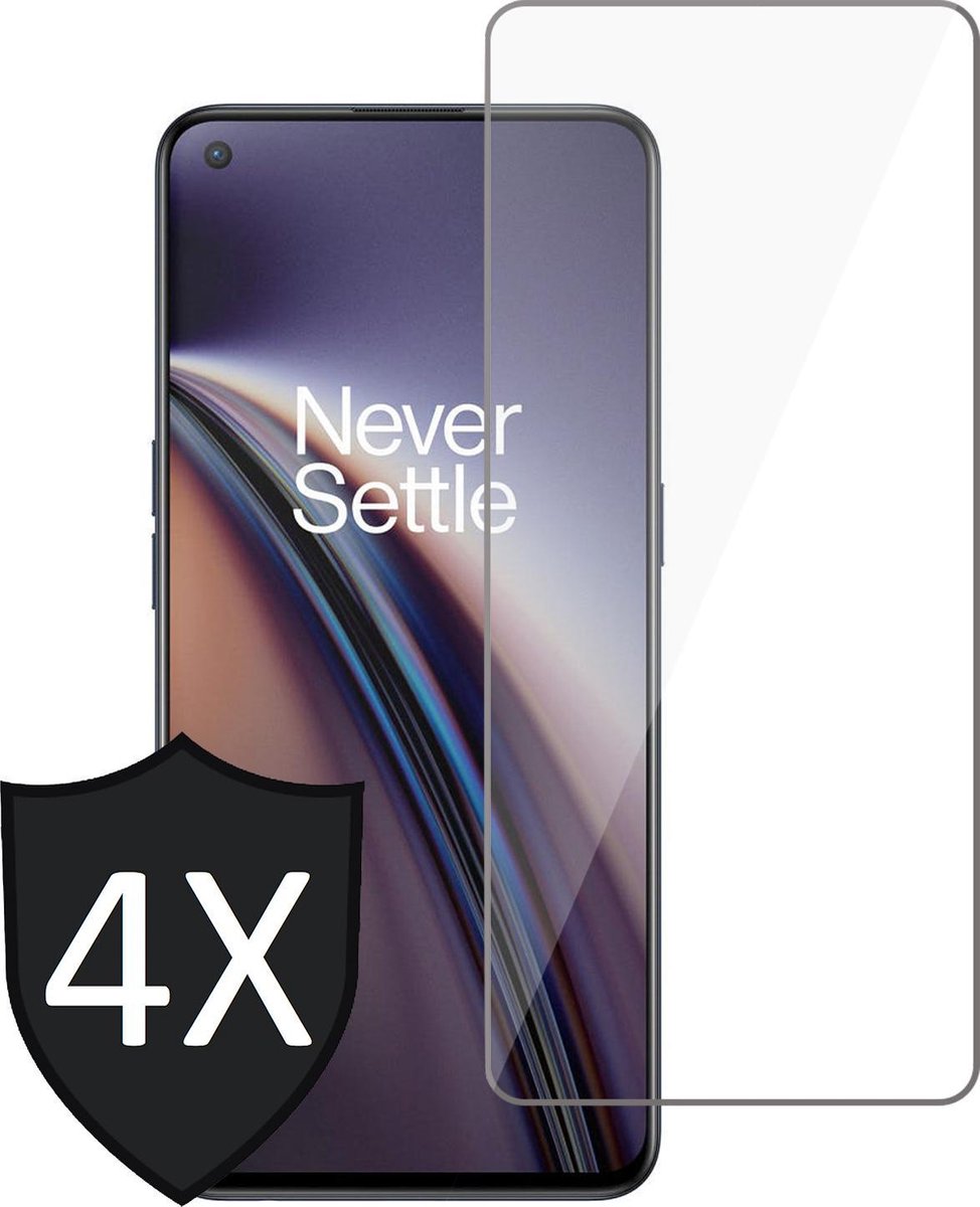 Screenprotector geschikt voor OnePlus Nord CE - Screen Protector Glas - 4 Stuks
