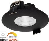 Ledmatters - Inbouwspot Zwart - Dimbaar - 5 watt - 425 Lumen - 2000-3000 Kelvin - Dim to Warm - IP65 Badkamerverlichting