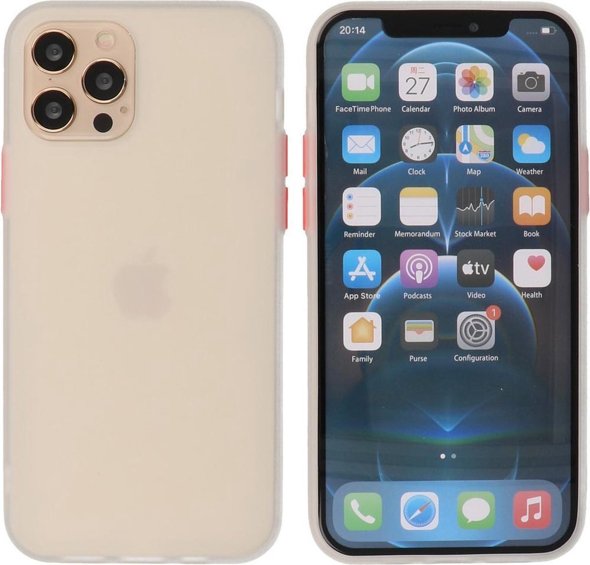 iPhone 12 & iPhone 12 Pro Hoesje - Back Cover Telefoonhoesje - Wit