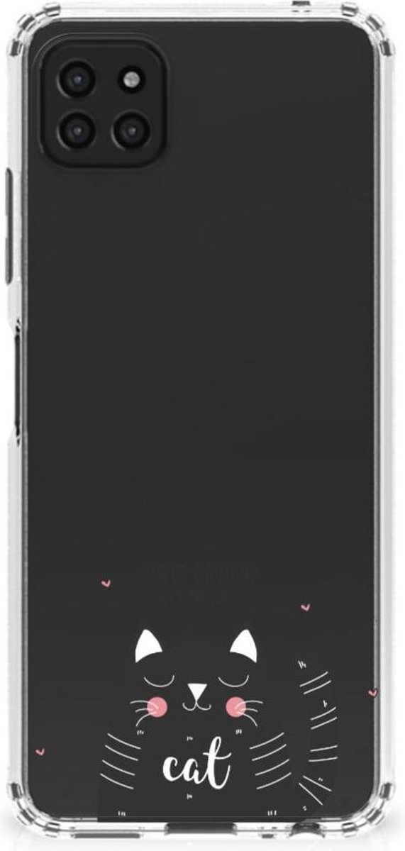 Samsung Galaxy A22 5G Stevig Bumper Hoesje Cat Good Day