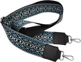 THL Design - Schouderband Voor Tas – Tassenriem – Tas Hengsel - Bag Strap - Verstelbaar – Zilverkleurig – Zwart / Azuur Blauw / Grijs Multicolour