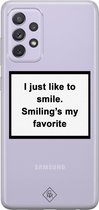 Samsung A52 transparant hoesje - Always smiling | Samsung A52 case | wit | Casimoda