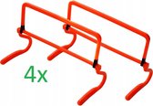 ForSpot  4x Trainingsstangen - Slalomstang -  Verstelbare horden-  Coördinatie horden- Trainingshorden  Set van 4 - Orange-  hxb 44.5cm x 28.5cm