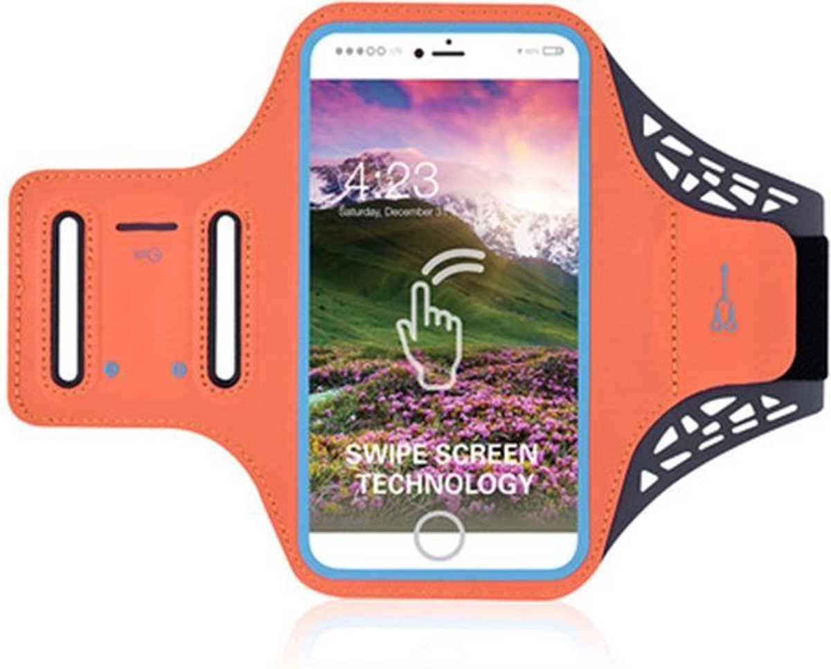 Sportarmband voor iPhone 6/7/8 - Spatwaterdicht - Ruimte voor pasjes en sleutels - Oranje