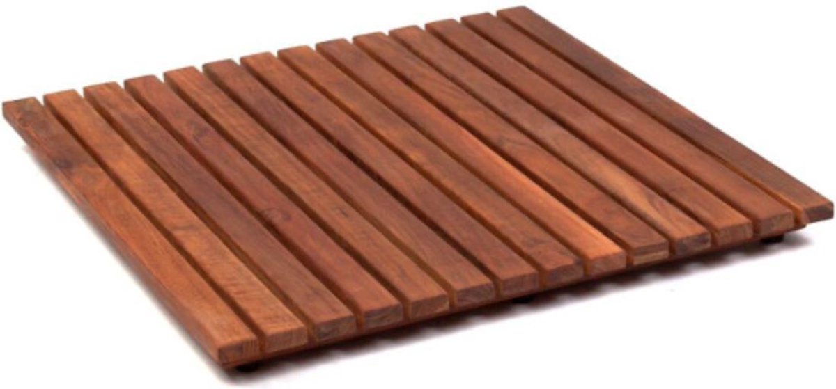 SaniSupreme Teak badmat vierkant 50 x 50 cm. vast model (niet oprolbaar)