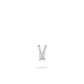 Gisser Jewels - Hanger excl. Collier - Solitaire gezet met Zirkonia Steen - 4mm Breed - Gerhodineerd Zilver 925