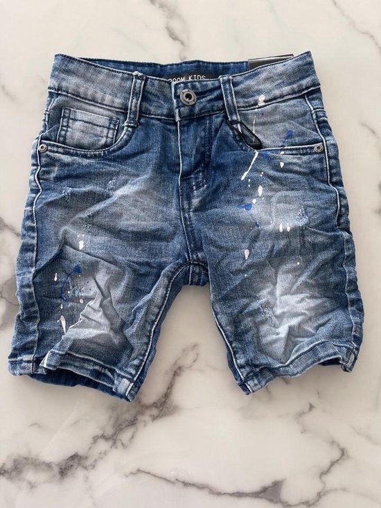 Jeans short voor jongens in de kleur blauw, verkrijgbaar in de maten 104/4 t/m 164/14