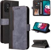Voor Motorola Moto G30/G20/G10 Zakelijke stiksels-kleur Horizontale Flip PU lederen tas met houder & kaartsleuven & fotolijst (grijs)