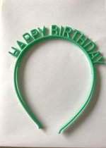 Happy birthday tiara, groen - feestje - jarige diadeem - volwassenen- kinderen