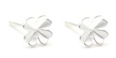 Dielay - Oorbellen Klavertje Vier - 925 Sterling Zilver - Oorstekers - Lengte 6 mm