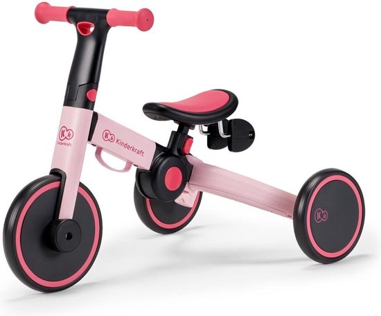 Kinderkraft 4Trike Vouw driewieler - Loopfiets - Balance Bike - Candy Pink