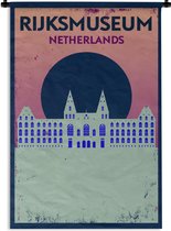 Wandkleed - Wanddoek - Amsterdam - Rijksmuseum - Vintage - Quotes - Rijksmuseum Netherlands - 120x180 cm - Wandtapijt